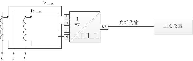 DT322數(shù)字變送器在電流互感器V形接線法中的應(yīng)用原理圖