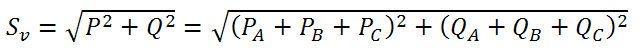 三相不平衡時的視在功率計算公式