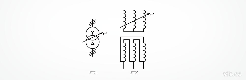 具有有載分接開關的星形三角形連接的三相變壓器