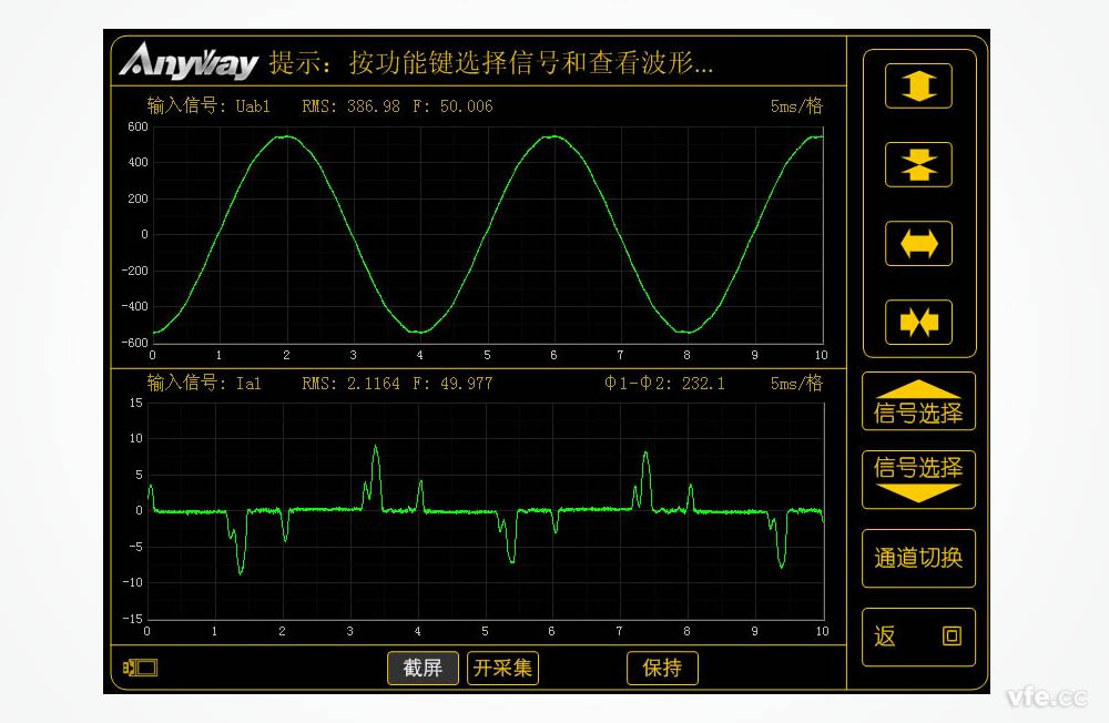 變頻空調(diào)輸入電壓、電流波形圖