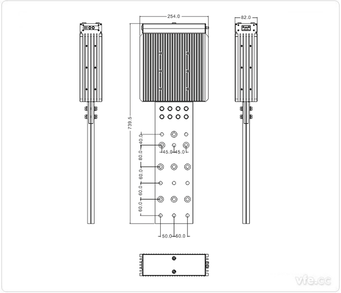 1000A、1500A、2000A刀片式SP變頻功率傳感器外形尺寸(單位：mm)