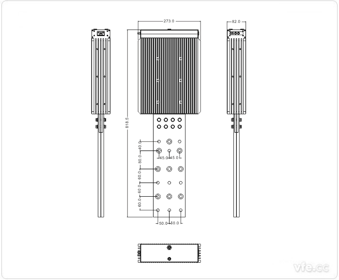 2500A、3000A、3500A刀片式SP變頻功率傳感器外形尺寸(單位：mm)