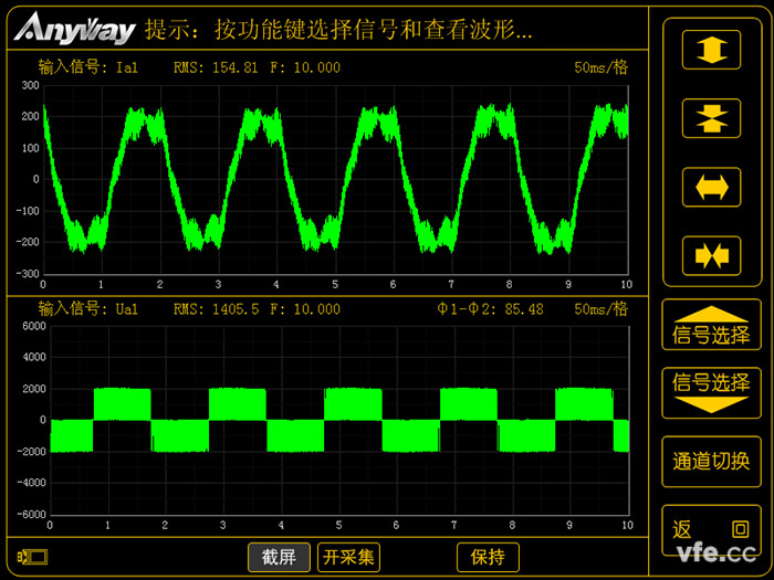 變頻器典型的輸入測(cè)波形